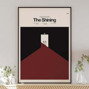 Download digitale del poster di SHINING, arte murale minimalista, stile moderno di metà secolo, stile vintage, arredamento retrò, Stanley Kubrick