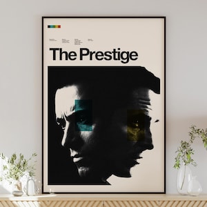 THE PRESTIGE movie poster, minimalist wall art, vintage style, retro home decor, digital poster, Christopher Nolan