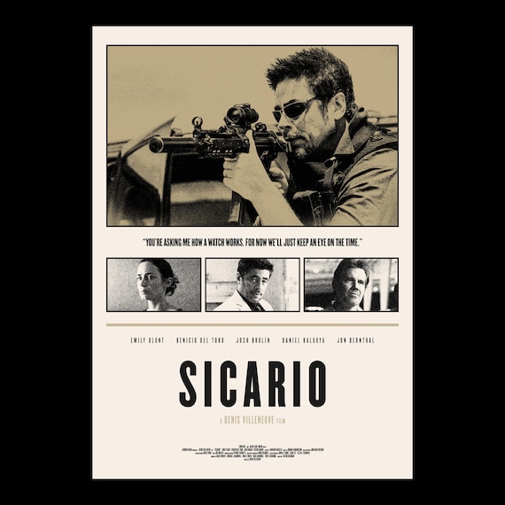 SICARIO Poster Digital Download, Minimalist Wall Art, Mid-century