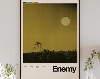 ENEMY movie poster, minimalist wall art, vintage style, retro home decor, digital poster, Denis Villeneuve