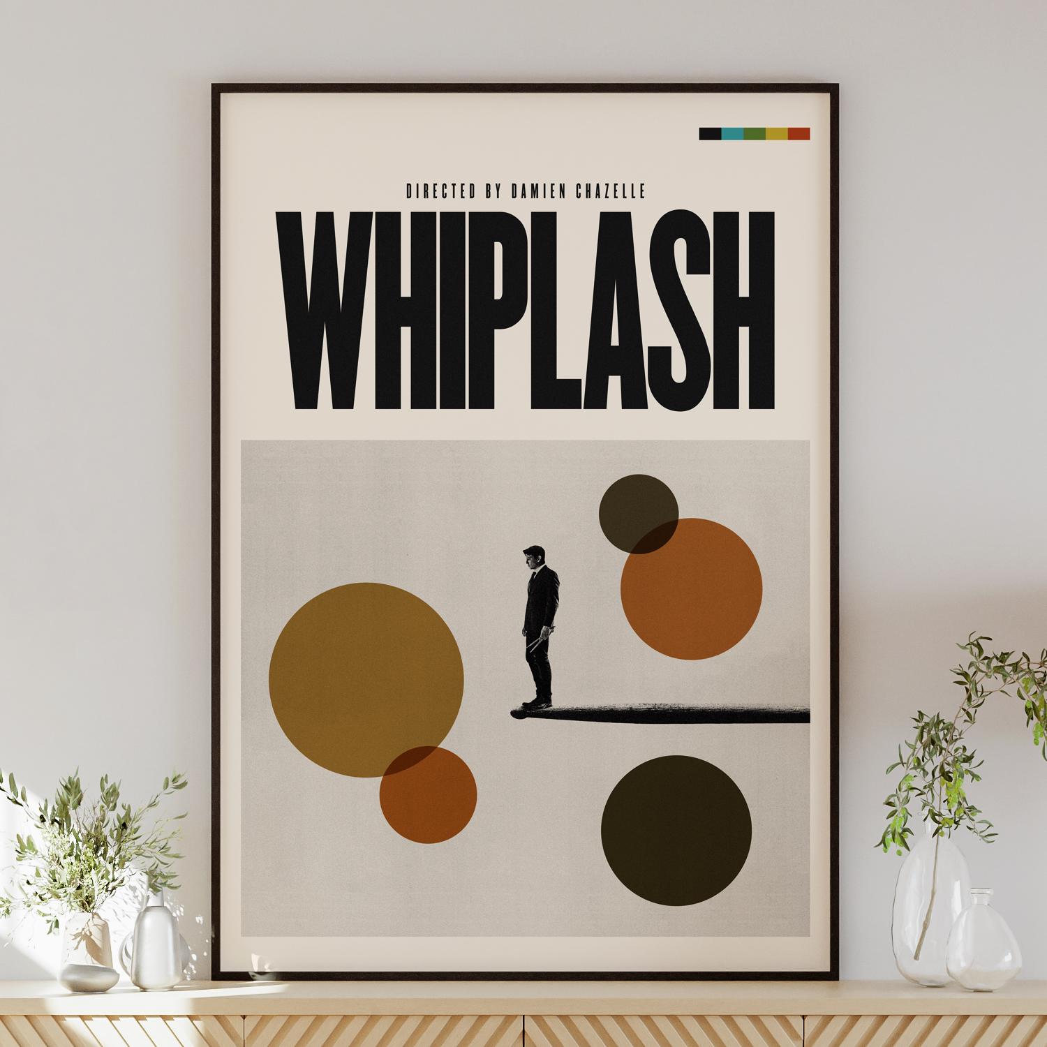 WHIPLASH poster digital download, minimalist wall art, mid-century modern, vintage style, retro home decor, Miles Teller, J. K. Simmons