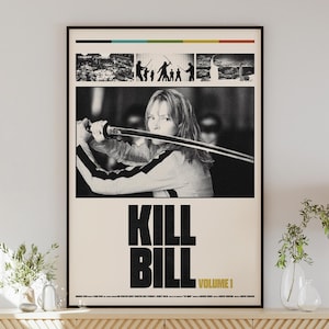 KILL BILL: VOLUME 1 movie poster, minimalist wall art, vintage style, retro home decor, digital poster, Quentin Tarantino