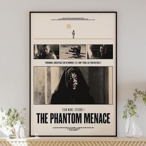 STAR WARS: The Phantom Menace poster digital download, minimalist art, mid-century modern, vintage style, retro home decor, Darth Maul