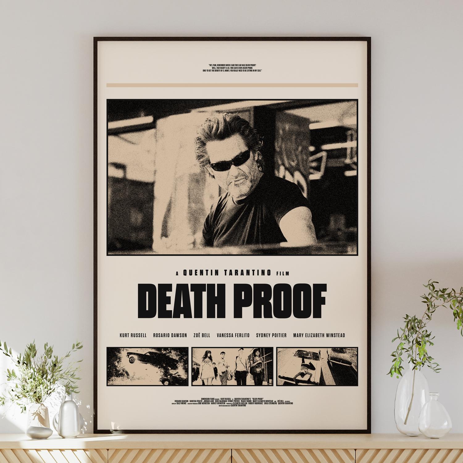 DEATH PROOF Poster Digital Download, Minimalist Art, Mid-century