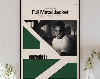 FULL METAL JACKET poster digital download, minimalist wall art, mid-century modern, vintage style, retro home decor, Stanley Kubrick