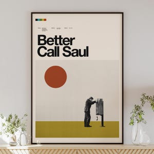 BETTER CALL SAUL series poster, minimalist wall art, vintage style, retro home decor, digital poster, Bob Odenkirk