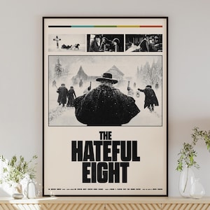 THE HATEFUL EIGHT Filmplakat, minimalistische Wandkunst, Vintage-Stil, Retro-Wohnkultur, digitales Poster, Quentin Tarantino