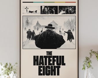 THE HATEFUL EIGHT movie poster, minimalist wall art, vintage style, retro home decor, digital poster, Quentin Tarantino