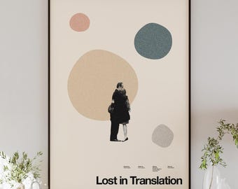 LOST IN TRANSLATION movie poster, minimalist wall art, vintage style, retro home decor, digital poster, Sofia Coppola