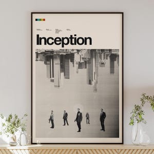 Póster digital de ORIGEN, arte mural minimalista, estilo vintage moderno de mediados de siglo, decoración retro para el hogar, Christopher Nolan.