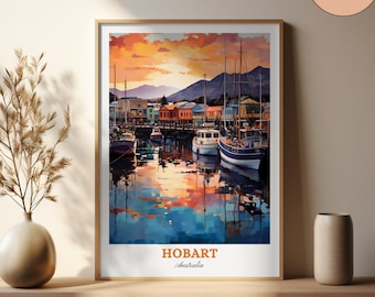 Hobart Tasmania Print: Salamanca Market, Australia Travel Poster (Digital Download)