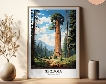 Sequoia National Park Print: Giant Trees Landscape Art (Digital Download)