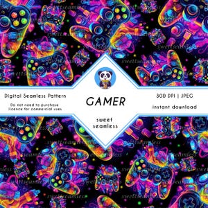 Gamer Digital Seamless Patterns,Cute Seamless,Tumbler,Digital Paper,Sublimation,Cake Topper,Printable,Background,Seamless Pattern