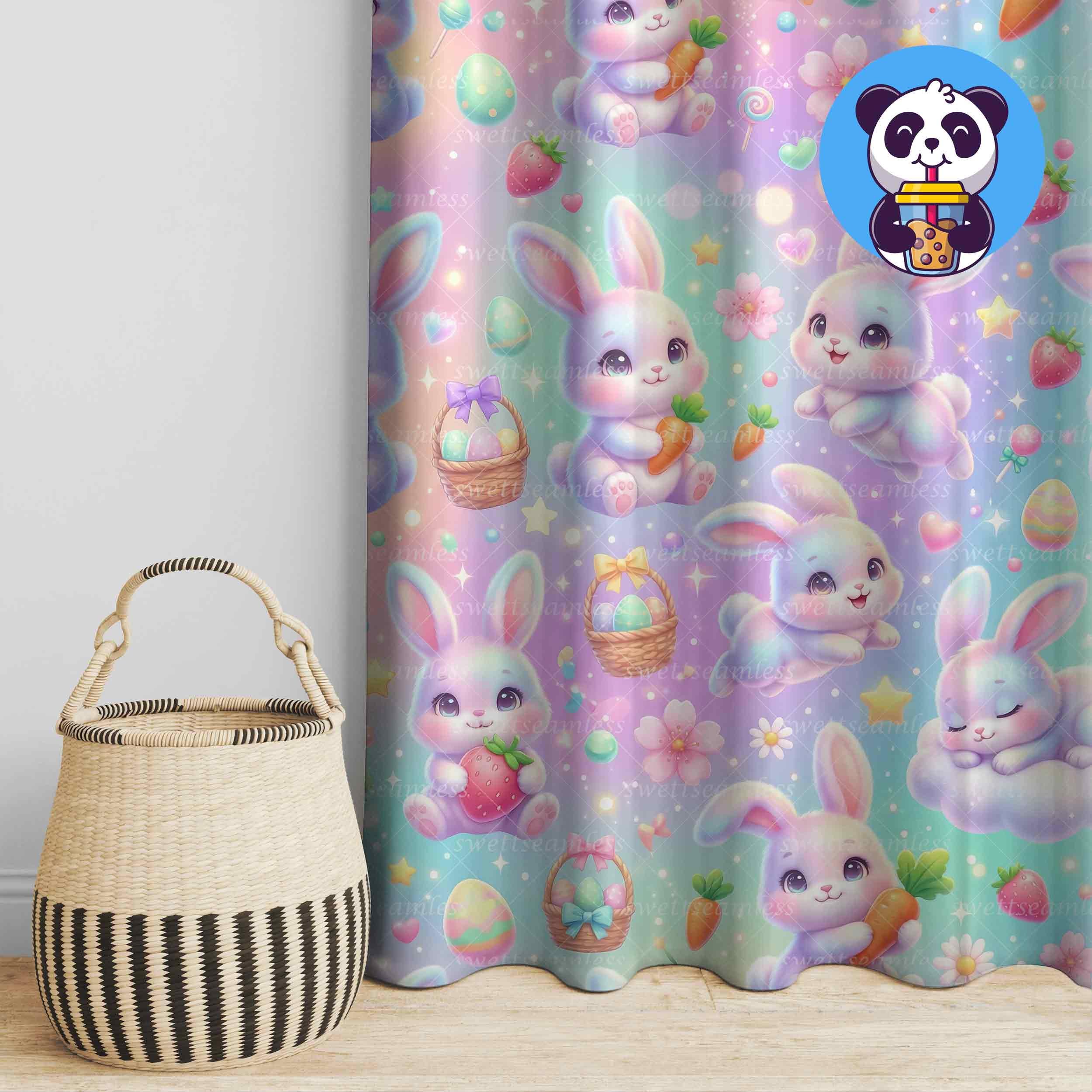 Cute Bunny Seamless Pattern Digital Paper, Repeat Tile Background ...