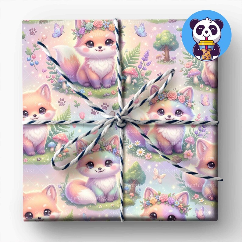 Cute Fox Seamless Pattern Digital Paper, Repeat Tile Background ...