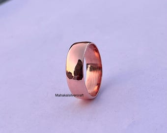 Pure Copper Band Ring, Handmade Dainty Jewelry, Anxiety Healing Ring, Gifts For Women Men Him Her Girlfriend Mom Women Ring, Men Ring