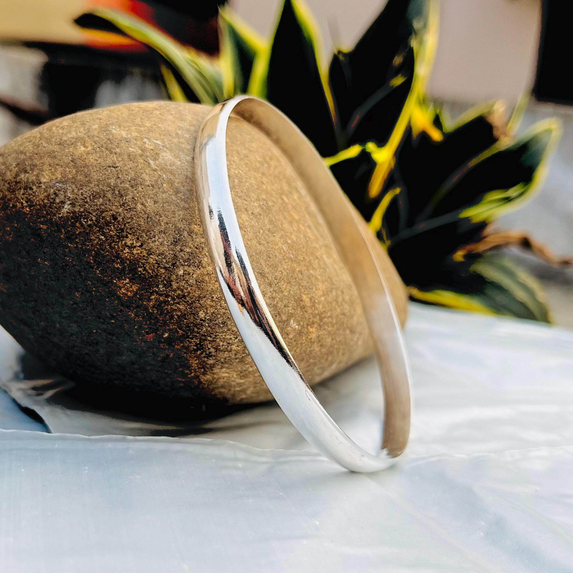 Handcrafted Sterling Silver Wrap Bangle: Handmade Silver Bracelet.