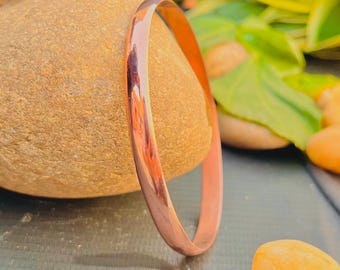 Bracelet jonc de guérison en cuivre pur : Bracelets en cuivre massif pour hommes et femmes