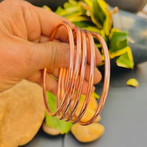 5 Set Of Bangles , Copper Bangles , Handmade Bangles , Thin Copper Bangle Bracelet , Gift For Christmas , Pure Copper Jewelry, Gift For Her