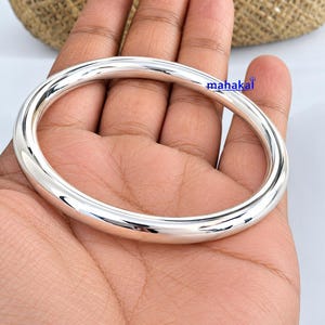 Thick Heavy Silver Bangle Bracelet: Bold Statement Chunky Sterling Bracelet.  Christmas Gift