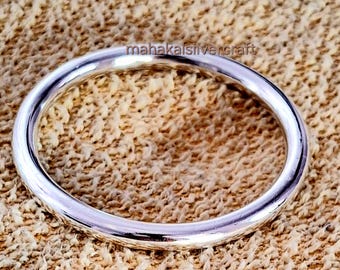 Handmade Thick Sterling Silver Bangle: Chunky 925 Bracelet