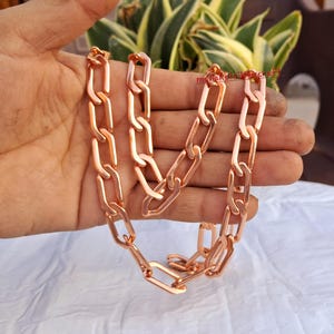 Red Copper Chain Necklace: Solid Copper Viking Jewelry