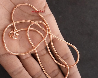 Zuiver koperen ketting – antieke afwerking, uniseks sieraden, handgemaakte koperen ketting in vintagestijl