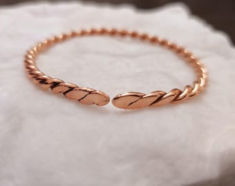 Pulsera de aro tensor de cobre hecha a mano: brazaletes ajustables, pulseras, joyería india,