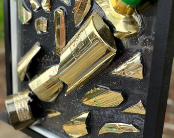 Broken Gold AU vodka bottle wall art