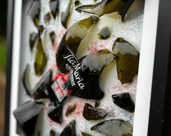 Broken Tia Maria bottle wall art