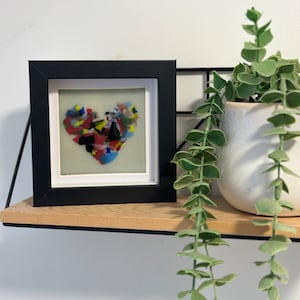 Framed fused glass love heart