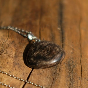 Silver obsidian pendant necklace | Crystal Stone | Mineral | Gemstone
