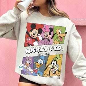 Mouse and Co est 1982 Png, souris et amis Silhouette Png, souris rétro et amis, Mickey Minnie Daisy Donald Png, téléchargement numérique