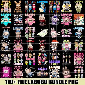 Labubu Bundle PNG, Vector Digital Files for Cricut, Laser Cut La bubu PNG, Bundle Sublimation, Instant Download Labubu Character Pack
