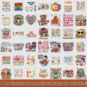 40+ File School Lunch Squad Bundle Png, Cafeteria Squad Workers Png, Funny Cafeteria Workers Png,Teacher Life Png,Cafeteria Lunch Lady files