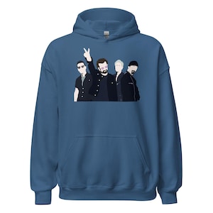 U2 Minimal art printed Unisex Hoodie Bono The Edge