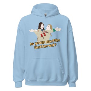 Wet leg &#39;Buttered Muffin&#39; minimal art printed Unisex Hoodie