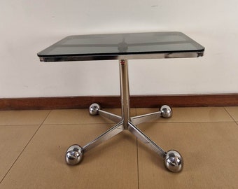 Mid century table / italian design / chromed table / Allegri design / 70's/ space age