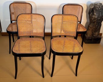 Vintage Drevounia Czechoslovakian Mid Century Beech Chairs, Pair