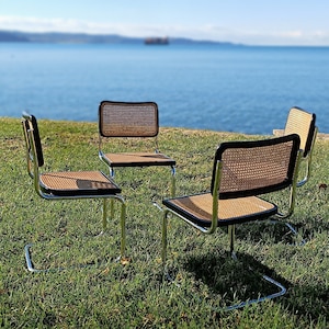 1 of 4 B32 chairs / called Cesca / designed by Marcel Breuer in 1928 / modern/ Vienna straw / dining room chairs / made in Italy in 1980s