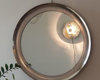 Miroir Narciso de Sergio Mazza pour Artemide / années 1950 / grand miroir argenté