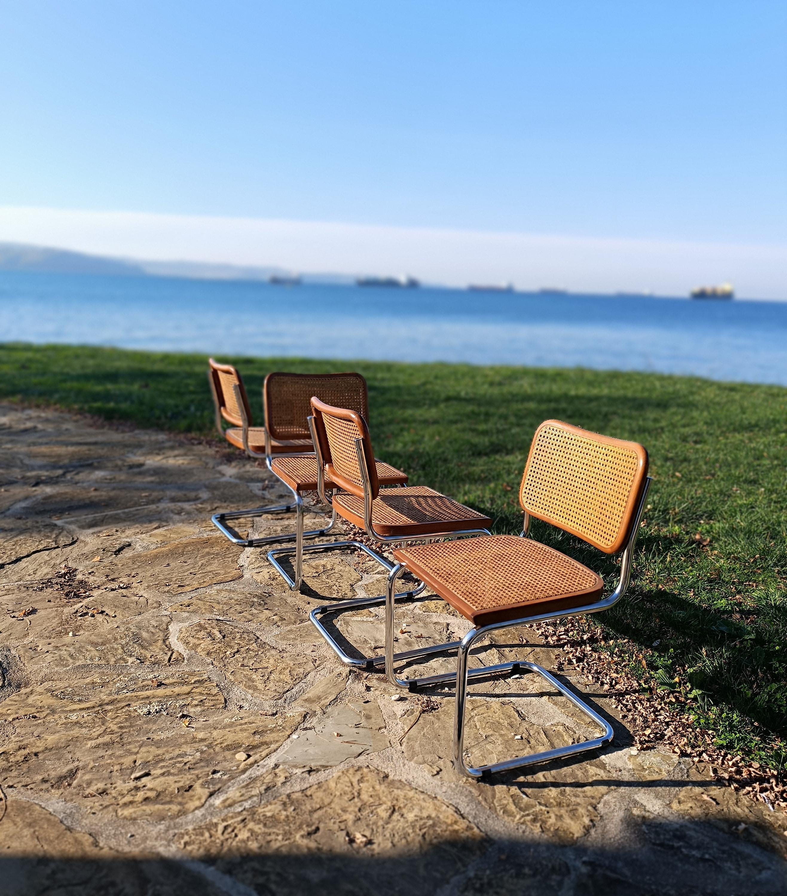 Set of B32 Chairs / Called Cesca / Designed by Marcel Breuer in