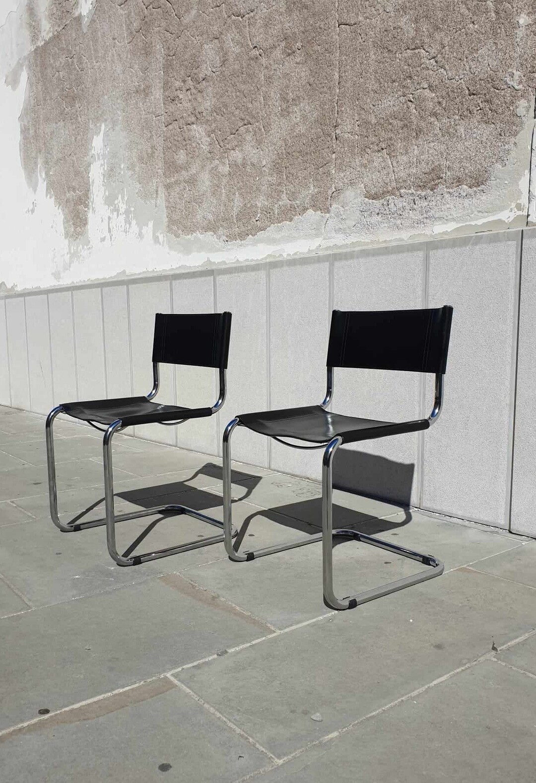 Vintage Black Leather Bauhaus Chair by Mart Stam Design/ Replica/ Italy /modern / Etsy