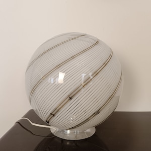 Vintage swirl Murano table lamp / 1970s /