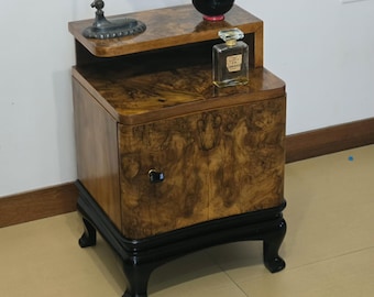 Art deco nightstand / 1930s-1940s / veneer,wood