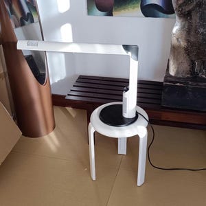 Design by Frattini Table Lamp / Vintage White Table Lamp / Gianfranco Frattini / 1970s / Italy