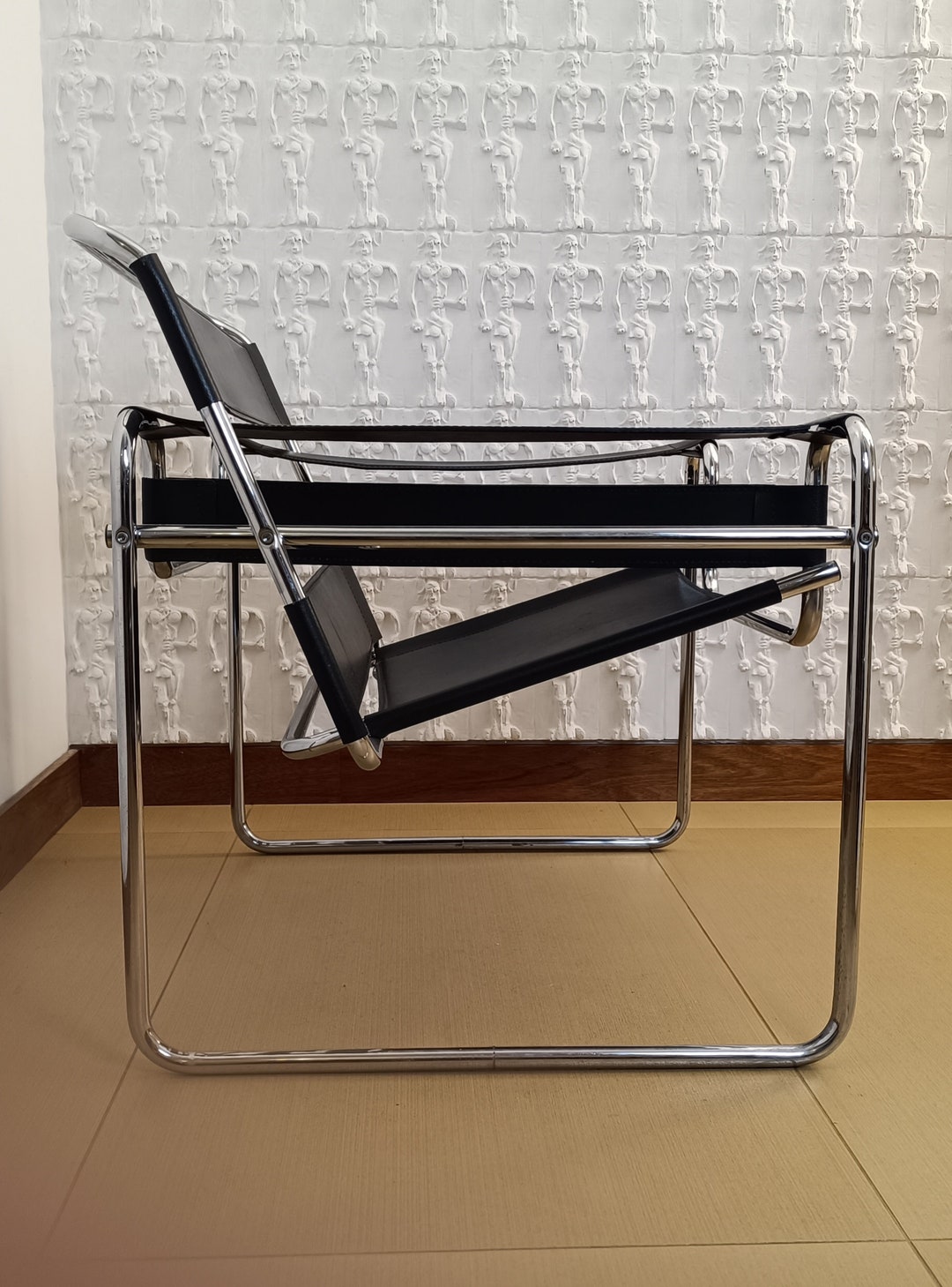 1 of 2 Marcel Brauer Style Wassily Chairs Iconic Bauhaus Design model B3 Chairs replica Vintage Chairs 70s Black Leather Etsy