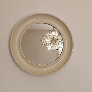 Small plastic White mirror / bsa / retro mirror/ vintage mirror / decorative / Pejal Yugoslavia / 1960