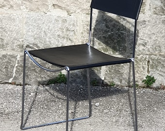 1 of 5 Giandomenico Belotti / Alias / chrome and leather chair / 1979 / modern
