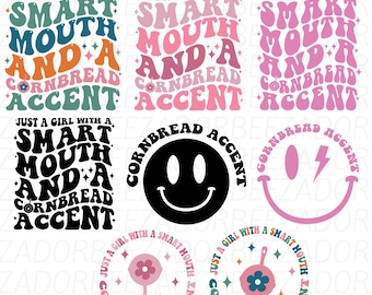 Cornbread Accent SVG PNG Bundle: Southern Cowgirl Design (Digital Download)